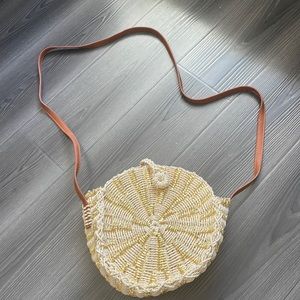 American Eagle Gold Straw Shoulder Bag